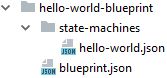 Revised structure showing hello-world.json file